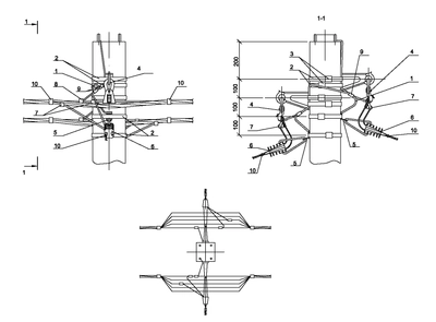 Опора ПП34 ж/б промежуточная переходная двухцепная с ответвлением в две стороны СИП4-2 IEK Опора ПП34 ж/б промежуточная переходная двухцепная с ответвлением в две стороны СИП4-2 IEK