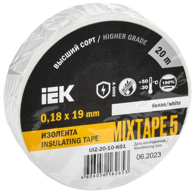 MIXTAPE 5 Изолента 0,18х19мм белая 20м IEK MIXTAPE 5 Изолента 0,18х19мм белая 20м IEK