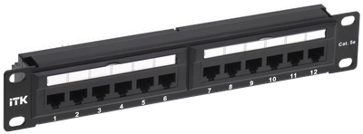 ITK 1U патч-панель кат.5E UTP 12 портов 10" (Dual IDC) ITK 1U патч-панель кат.5E UTP 12 портов 10" (Dual IDC)