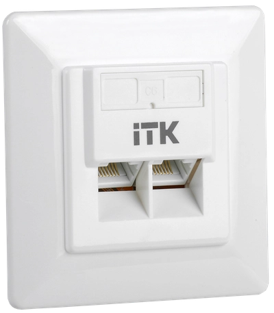 ITK Внутренняя информационная розетка RJ45 кат.6 UTP 2 порта ITK Внутренняя информационная розетка RJ45 кат.6 UTP 2 порта