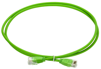 ITK Коммутационный шнур кат.6 UTP LSZH 2м slim колпачок без язычка зеленый
