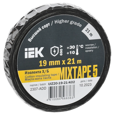 MIXTAPE 5 Изолента Х/Б 19мм 21м IEK MIXTAPE 5 Изолента Х/Б 19мм 21м IEK