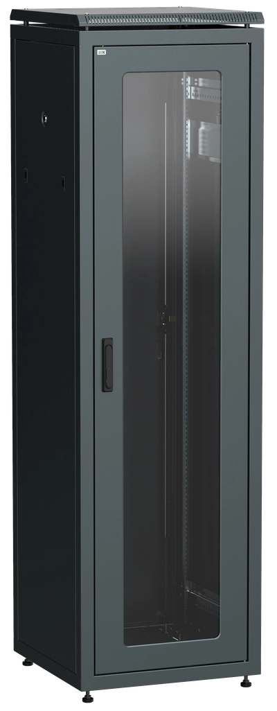 ITK LINEA N Шкаф сетевой 19" 47U 600х800мм стеклянная передняя дверь задняя металлическая черный ITK LINEA N Шкаф сетевой 19" 47U 600х800мм стеклянная передняя дверь задняя металлическая черный