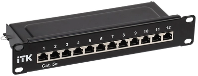 ITK 1U патч-панель кат.5E STP 12 портов 10" (Dual IDC) ITK 1U патч-панель кат.5E STP 12 портов 10" (Dual IDC)