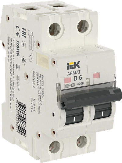 ARMAT Автоматический выключатель M06N 2P D 6А IEK ARMAT Автоматический выключатель M06N 2P D 6А IEK