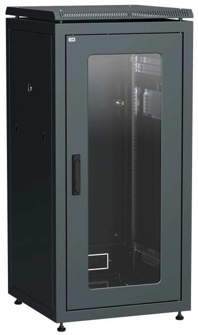 ITK LINEA N Шкаф сетевой 19" 28U 600х800мм стеклянная передняя дверь черный ITK LINEA N Шкаф сетевой 19" 28U 600х800мм стеклянная передняя дверь черный