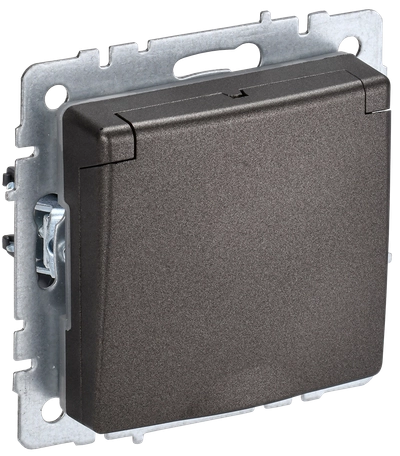 BRITE Розетка 1-местная с заземлением с защитными шторками и крышкой 16А IP20 РСбш10-3-БрТБ темная бронза IEK BRITE Розетка 1-местная с заземлением с защитными шторками и крышкой 16А IP20 РСбш10-3-БрТБ темная бронза IEK