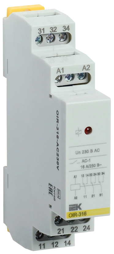 Реле промежуточное модульное OIR 3 контакта 16А 230В AC IEK