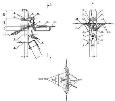 Опора ПОА33 ж/б анкерная переходная ответвительная одноцепная с ответвлением в две стороны СИП4-2 IEK Опора ПОА33 ж/б анкерная переходная ответвительная одноцепная с ответвлением в две стороны СИП4-2 IEK