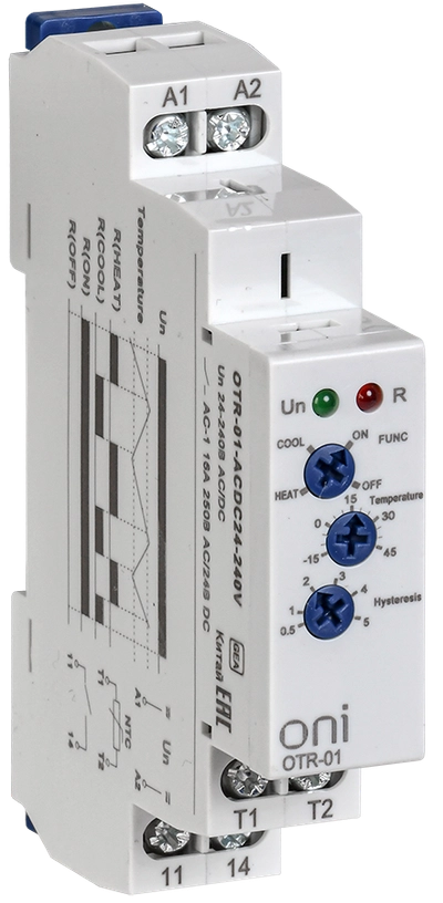 Реле температурное OTR-01 1 контакт 24-240В AC/DC ONI Реле температурное OTR-01 1 контакт 24-240В AC/DC ONI