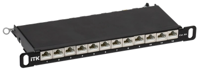 ITK 0,5U патч-панель кат.6A STP 12 портов 10" (Dual IDC) ITK 0,5U патч-панель кат.6A STP 12 портов 10" (Dual IDC)