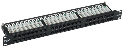ITK 1U патч-панель кат. 5e UTP 48 портов Dual IDC высокой плотности ITK 1U патч-панель кат. 5e UTP 48 портов Dual IDC высокой плотности