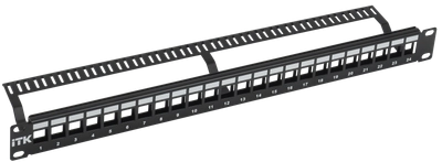 ITK 1U модульная патч-панель UTP 24 порта ITK 1U модульная патч-панель UTP 24 порта