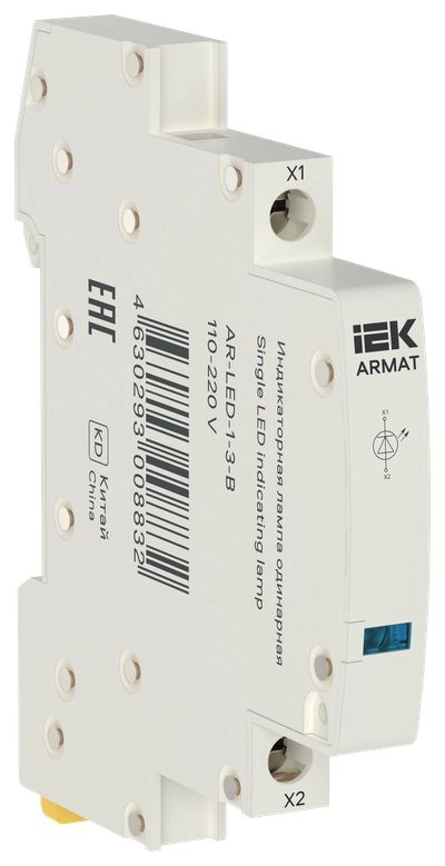 ARMAT Лампа индикаторная одинарная LED 110-220В DC голубая IEK ARMAT Лампа индикаторная одинарная LED 110-220В DC голубая IEK
