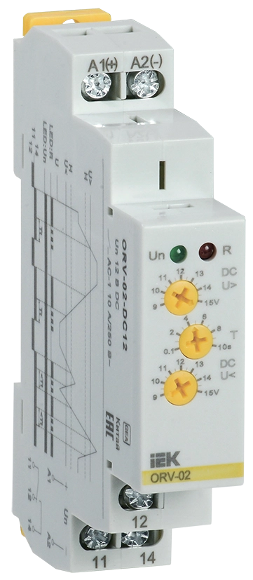 Реле контроля напряжения ORV однофазное 12В DC IEK Реле контроля напряжения ORV однофазное 12В DC IEK