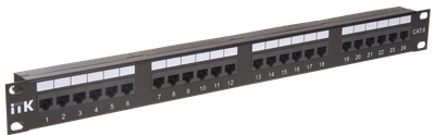 ITK 1U патч-панель кат.6 UTP, 24 порта (IDC Dual), с кабельным органайзером ITK 1U патч-панель кат.6 UTP, 24 порта (IDC Dual), с кабельным органайзером