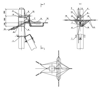 Опора ОА33 ж/б анкерная ответвительная одноцепная с ответвлением в одну сторону 2хСИП4-2 IEK Опора ОА33 ж/б анкерная ответвительная одноцепная с ответвлением в одну сторону 2хСИП4-2 IEK