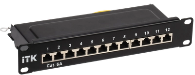 ITK 1U патч-панель кат.6A STP 12 портов 10" (Dual IDC) ITK 1U патч-панель кат.6A STP 12 портов 10" (Dual IDC)