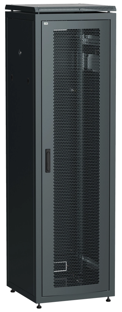 ITK LINEA N Шкаф сетевой 19" 42U 600х800мм перфорированная передняя дверь черный ITK LINEA N Шкаф сетевой 19" 42U 600х800мм перфорированная передняя дверь черный