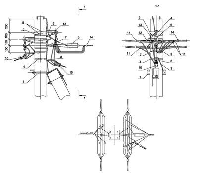 Опора ОА34 ж/б анкерная ответвительная двухцепная с ответвлением в две стороны СИП4-4 IEK Опора ОА34 ж/б анкерная ответвительная двухцепная с ответвлением в две стороны СИП4-4 IEK