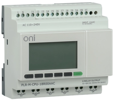 Микро ПЛК PLR-M. CPU DI12/DO06(R) 220В AC ONI Микро ПЛК PLR-M. CPU DI12/DO06(R) 220В AC ONI