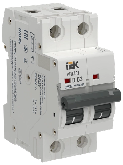 ARMAT Автоматический выключатель без теплового расцепителя M10N-MA 2P D 63А IEK ARMAT Автоматический выключатель без теплового расцепителя M10N-MA 2P D 63А IEK