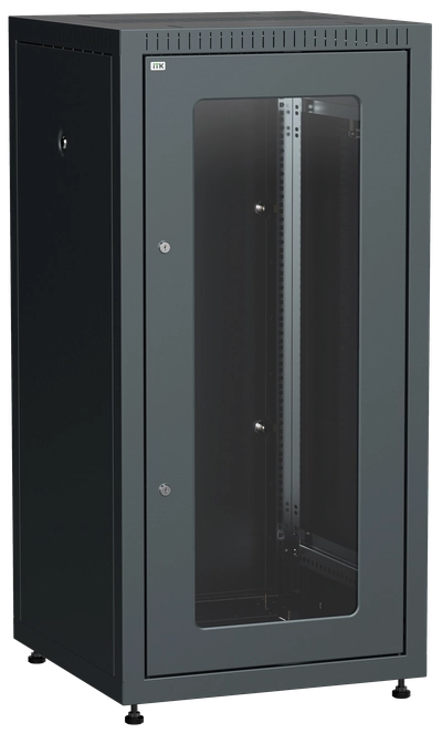 ITK LINEA E Шкаф напольный сетевой 19" 24U 600х600мм стеклянная передняя дверь задняя металлическая черный ITK LINEA E Шкаф напольный сетевой 19" 24U 600х600мм стеклянная передняя дверь задняя металлическая черный