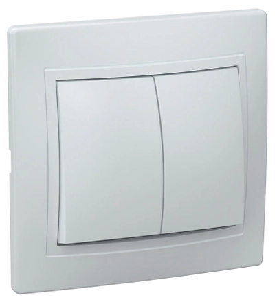 KVARTA Выключатель 2-клавишный 10А ВС10-2-0-КБ белый IEK KVARTA Выключатель 2-клавишный 10А ВС10-2-0-КБ белый IEK