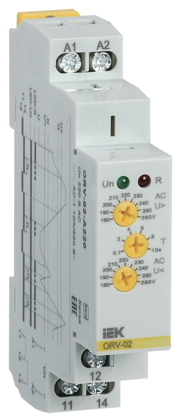 Реле контроля напряжения ORV однофазное 220В AC IEK Реле контроля напряжения ORV однофазное 220В AC IEK