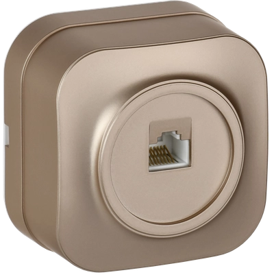 GLORY Розетка для открытой установки компьютерная RJ45 кат.5E РК10-ХШм шампань матовый IEK GLORY Розетка для открытой установки компьютерная RJ45 кат.5E РК10-ХШм шампань матовый IEK