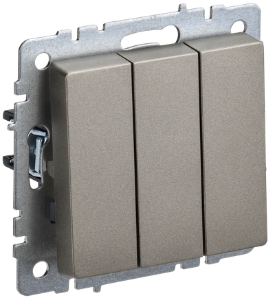 BRITE Выключатель 3-клавишный 10А ВС10-3-0-БрШ шампань IEK BRITE Выключатель 3-клавишный 10А ВС10-3-0-БрШ шампань IEK