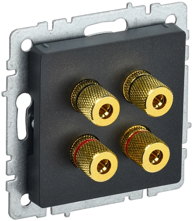 BRITE Аудиорозетка 4-местная РА10-БрЧ черный IEK BRITE Аудиорозетка 4-местная РА10-БрЧ черный IEK