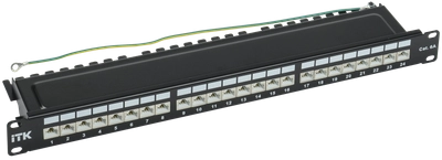 ITK 1U патч-панель кат. 6A STP 24 порта экранированная Dual IDC ITK 1U патч-панель кат. 6A STP 24 порта экранированная Dual IDC