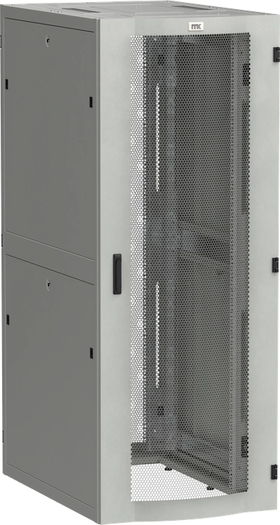 ITK LINEA S Шкаф серверный 19" 48U 750х1070мм передняя дверь двухстворчатая перфорированная задняя дверь перфорированная серый RAL 7035