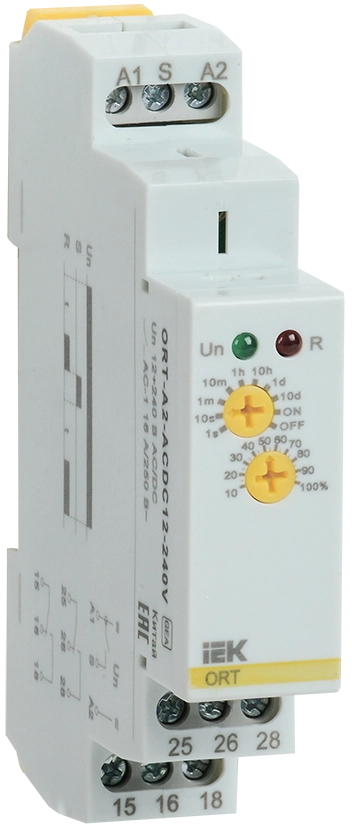 Реле задержки включения ORT 2 контакта 12-240В AC/DC IEK Реле задержки включения ORT 2 контакта 12-240В AC/DC IEK