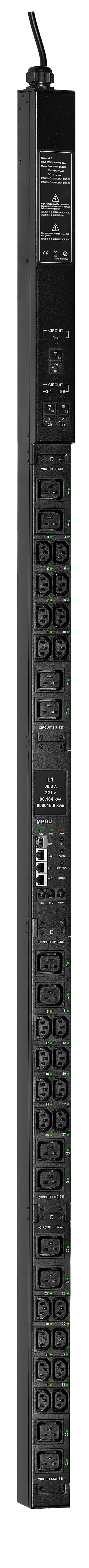 ITK CONTROL PDU с общим мониторингом и управлением PV1513 3Ф 32А 24С13 12С19 кабель 3м IEC60309 ITK CONTROL PDU с общим мониторингом и управлением PV1513 3Ф 32А 24С13 12С19 кабель 3м IEC60309