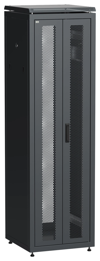ITK LINEA N Шкаф сетевой 19" 42U 600х600мм двери передняя перфорированная задняя двустворчатая перфорированная черный