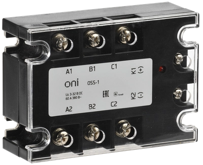 Реле твердотельное OSS-1 60А 380В AC 3-32В DC ONI Реле твердотельное OSS-1 60А 380В AC 3-32В DC ONI