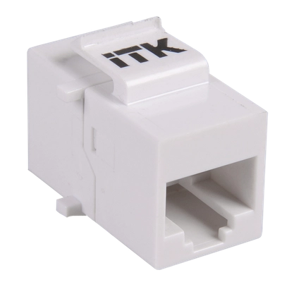 ITK Проходной адаптер кат.5E UTP RJ45-RJ45 (8P8C) тип Keystone Jack белый ITK Проходной адаптер кат.5E UTP RJ45-RJ45 (8P8C) тип Keystone Jack белый