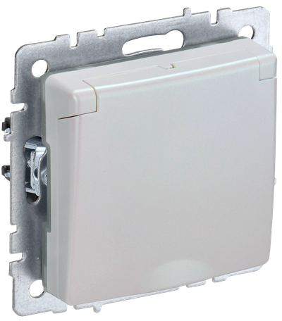 BRITE Розетка 1-местная с заземлением с защитными шторками и крышкой 16А IP44 РСбш10-3-44-БрЖ жемчуг IEK BRITE Розетка 1-местная с заземлением с защитными шторками и крышкой 16А IP44 РСбш10-3-44-БрЖ жемчуг IEK
