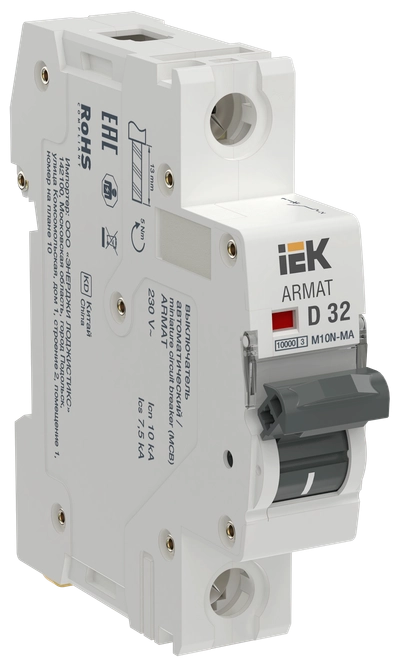 ARMAT Автоматический выключатель без теплового расцепителя M10N-MA 1P D 32А IEK ARMAT Автоматический выключатель без теплового расцепителя M10N-MA 1P D 32А IEK