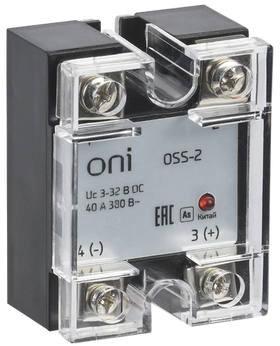 Реле твердотельное OSS-2 40А 380В AC 3-32В DC ONI Реле твердотельное OSS-2 40А 380В AC 3-32В DC ONI