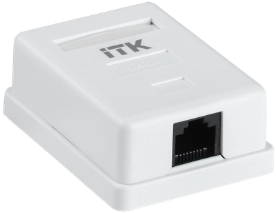 ITK Настенная информационная розетка RJ45 кат.6 UTP 1-порт ITK Настенная информационная розетка RJ45 кат.6 UTP 1-порт