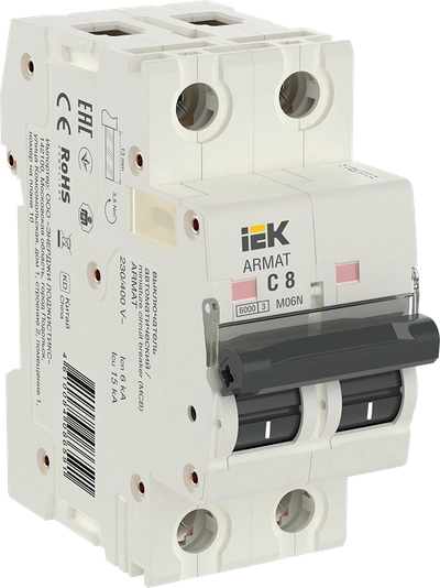 ARMAT Автоматический выключатель M06N 2P C 8А IEK ARMAT Автоматический выключатель M06N 2P C 8А IEK