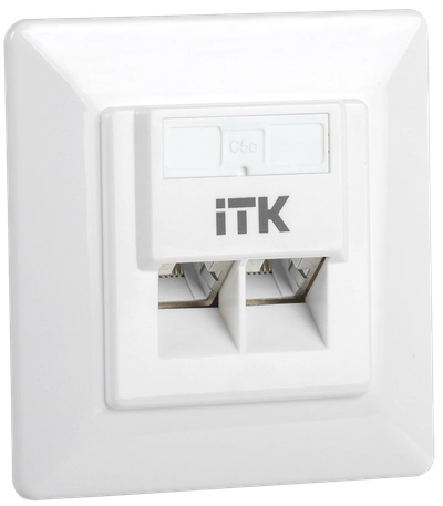 ITK Внутренняя информационная розетка RJ45 кат.5E FTP 2 порта ITK Внутренняя информационная розетка RJ45 кат.5E FTP 2 порта