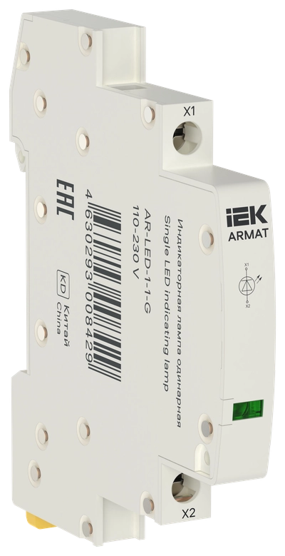 ARMAT Лампа индикаторная одинарная LED 110-230В AC зеленая IEK ARMAT Лампа индикаторная одинарная LED 110-230В AC зеленая IEK