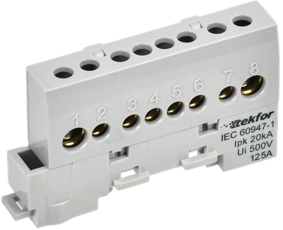 TEKFOR Шина L "фаза" изолированная на универсальном держателе 8х12-8-Ср IEK