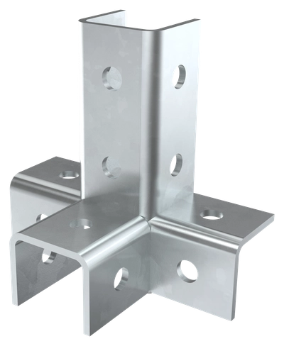 Соединитель угловой четырехсторонний для STRUT-профиля HDZ IEK Соединитель угловой четырехсторонний для STRUT-профиля HDZ IEK