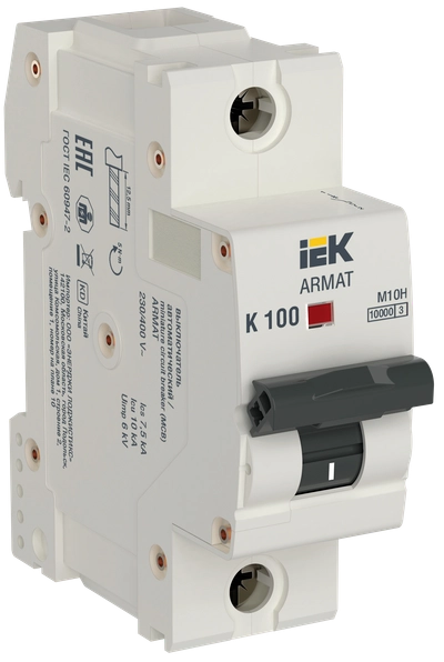 ARMAT Автоматический выключатель M10H 1P K 100А IEK ARMAT Автоматический выключатель M10H 1P K 100А IEK