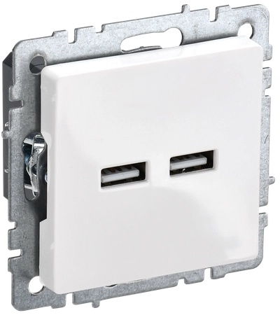 BRITE Розетка USB A+A 5В 3,1А РЮ10-1-БрБ белый IEK BRITE Розетка USB A+A 5В 3,1А РЮ10-1-БрБ белый IEK
